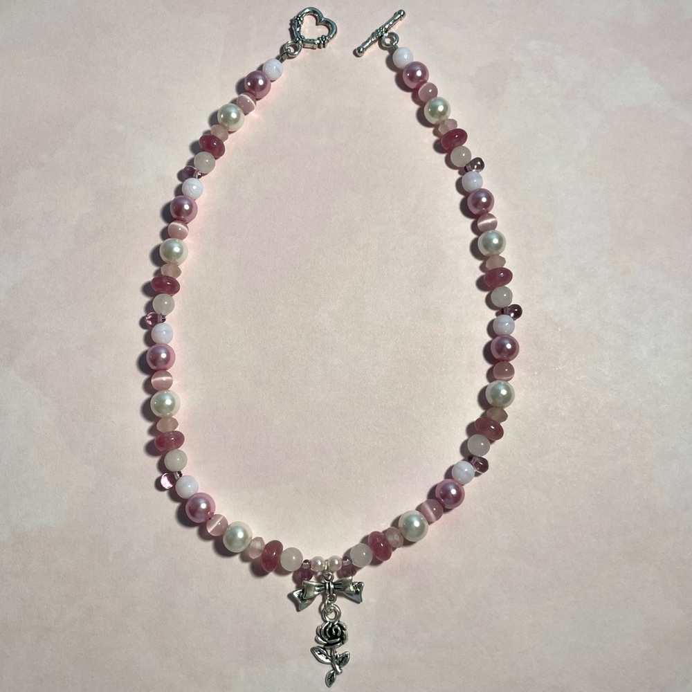 Ribbon Rose Necklace